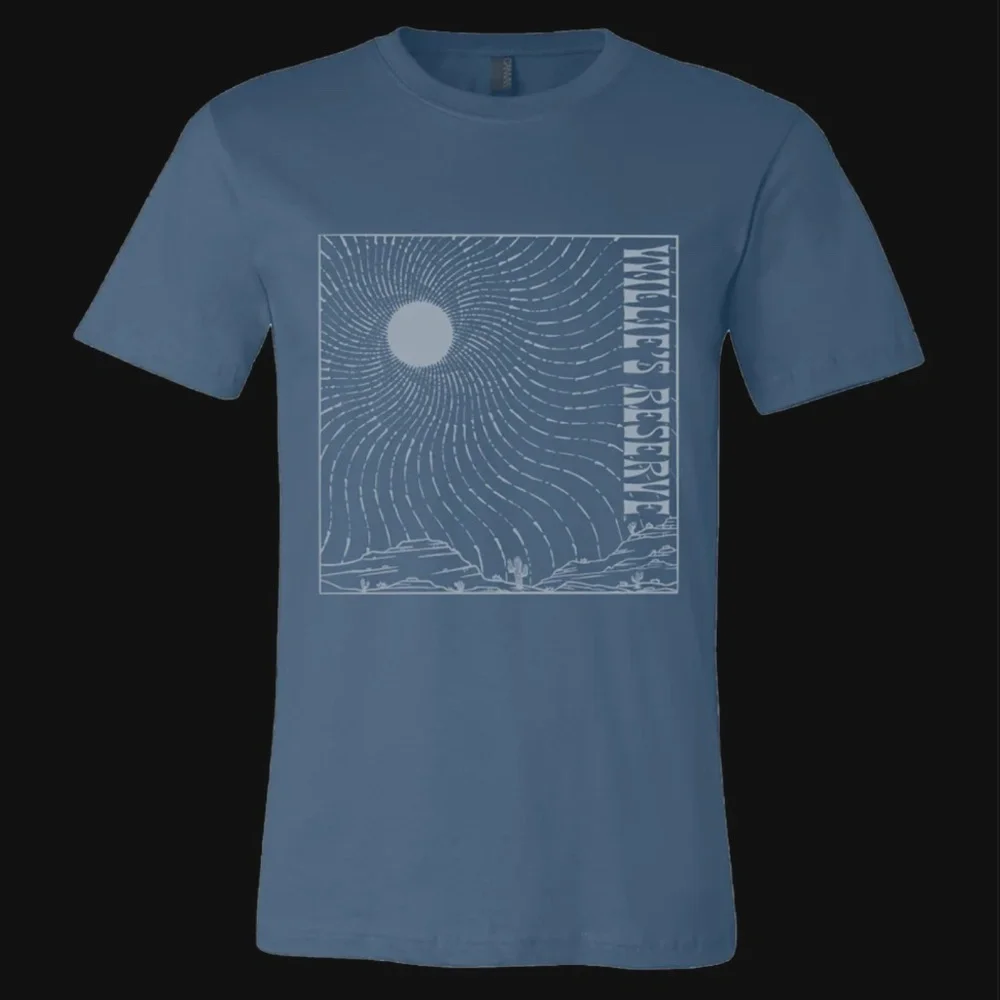 Willie‎ Nelson Concert Wavy Ray Blue T-Shirt